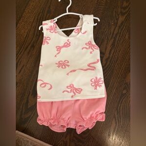 Beaufort Bonnet-Pink and White Bow Outfit (Note: this is 3T but fits like 2T)